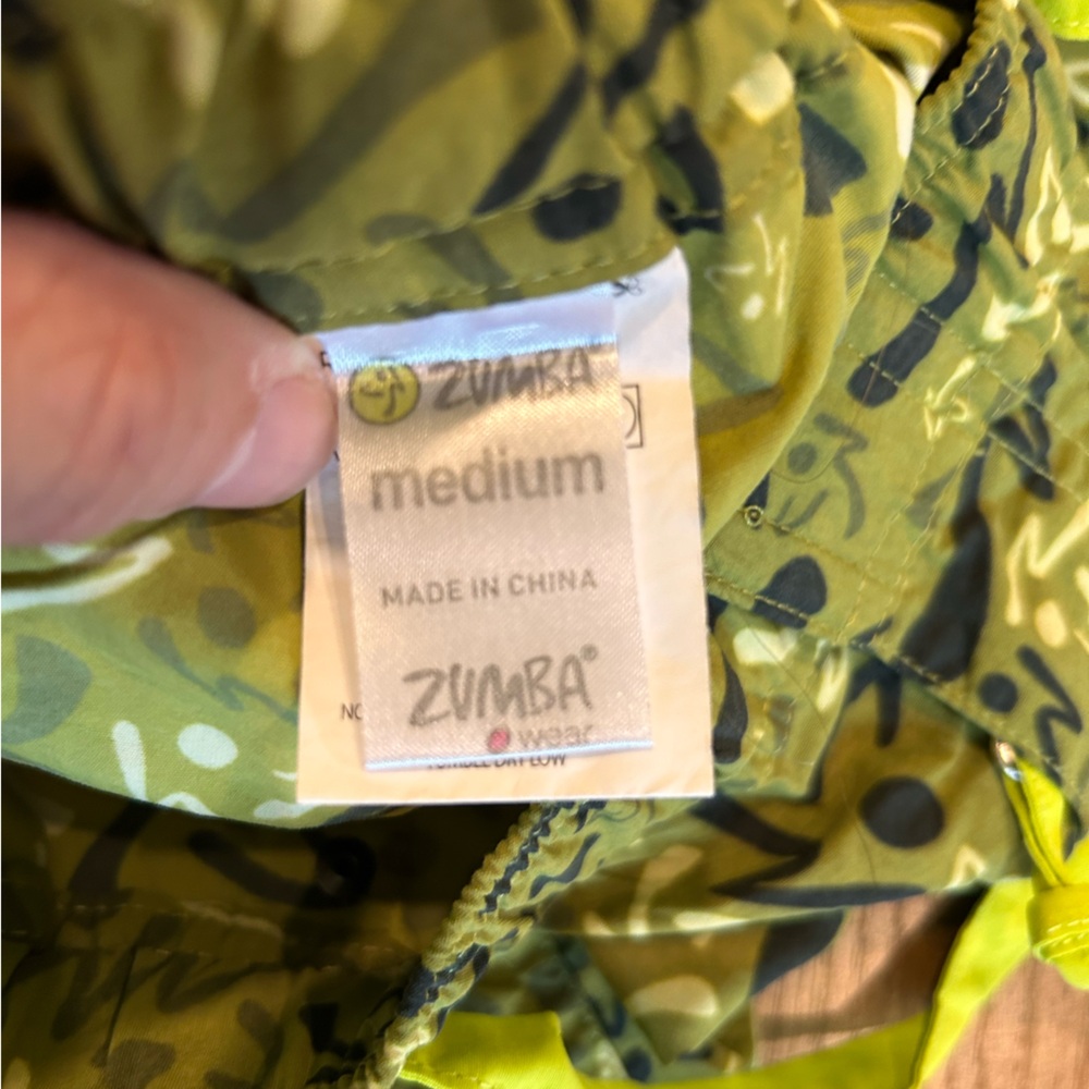 Zumba Fitness Pink Tank, camo cropped pant, camo shorts, light cardigan, fun top - Picture 10 of 14